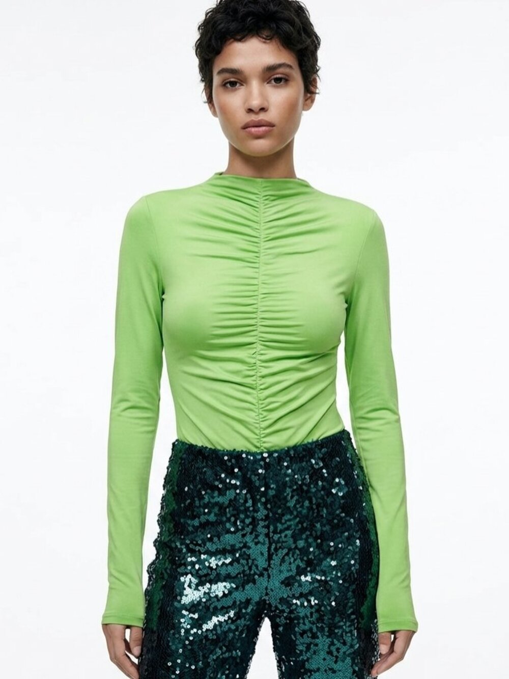 Zara Ruched Bodysuit - Picture 2 of 8